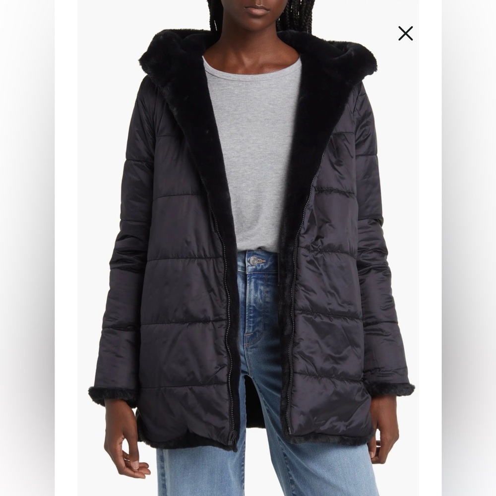Save the Duck Faux Fur Lined Puffer Jacket